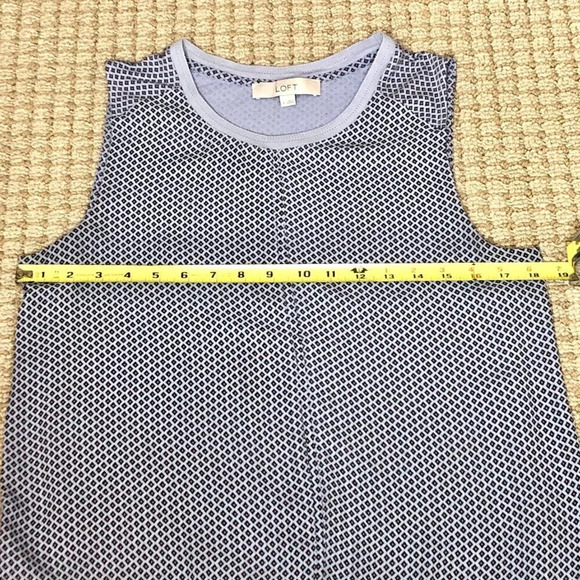 Loft Sleeveless Layered-Front Top, Blue, Size M - Picture 4 of 8